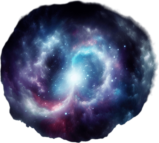 black background ethereal centered galaxy.