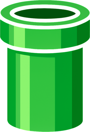 yeşil boru.
In-Game asset.  2d.  High contrast.  No shadows