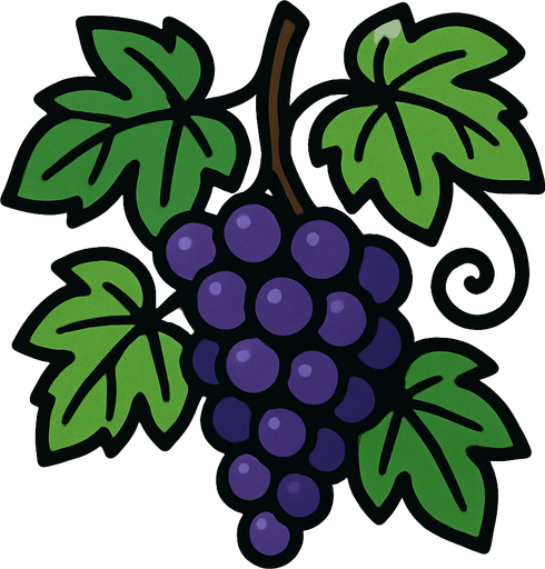 planta uva.
In-Game asset.  2d.  High contrast.  No shadows