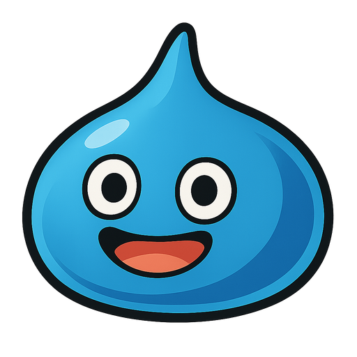 picture of a cute enemy slime monster inspired by dragon quest and ragnarok online.
In-Game asset.  2d.  High contrast.  No shadows