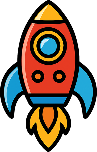 Rocketship.
In-Game asset.  2d.  High contrast.  No shadows