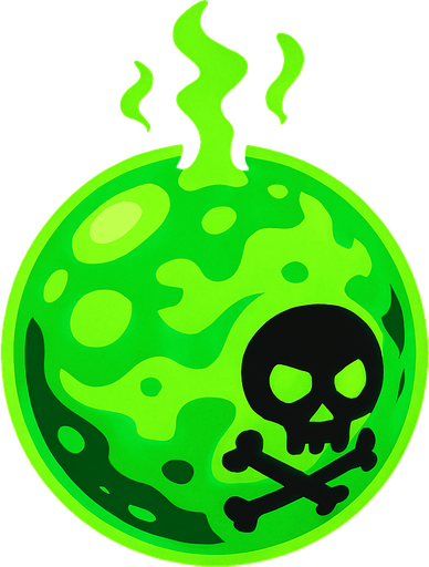 green poison ball.
In-Game asset.  2d.  High contrast.  No shadows