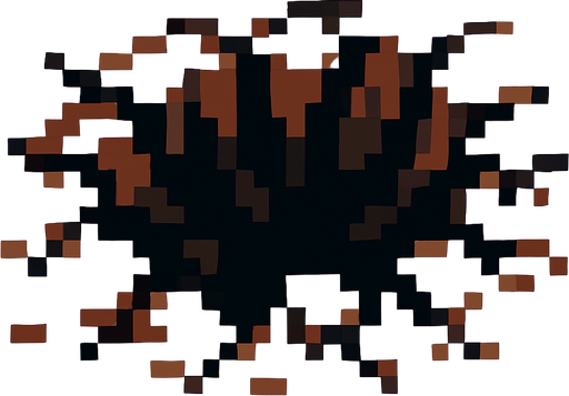 Make a 8 bit broken pit.
In-Game asset.  2d.  High contrast.  No shadows