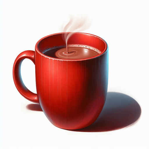 photorealistic red mug of hot chocolate.
ows.