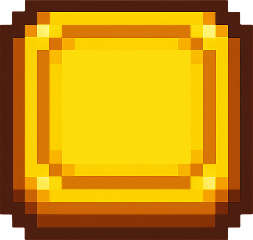 Square yellow button 2d pixilated topdown.
In-Game asset.  2d.  High contrast.  No shadows