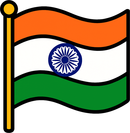 india flag.
In-Game asset.  2d.  High contrast.  No shadows