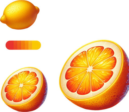sliced fruit lemon with two slices 1one left and one right.
Single Game Texture.  In-Game asset.  2d.  Blank background.  High contrast.  No shadows.
Single Game Texture.  In-Game asset.  2d.  Blank background.  High contrast.  No shadows