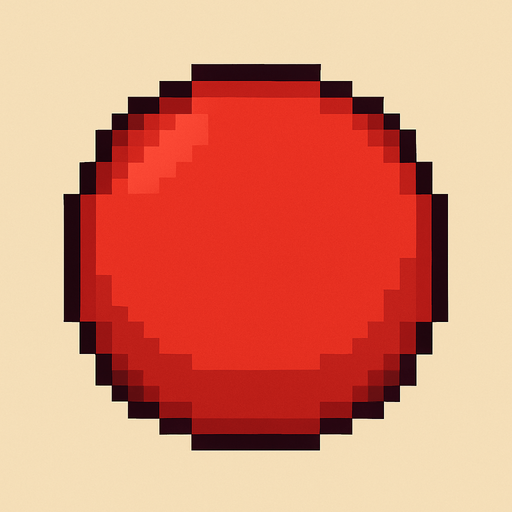 pixel art circle red.
In-Game asset.  2d.  High contrast.  No shadows