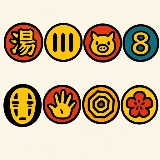 Different tokens like in the movie "spirited away".
In-Game asset.  2d.  High contrast.  No shadows