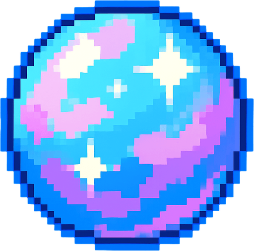 dream orb 2d pixel art.
In-Game asset.  2d.  High contrast.  No shadows