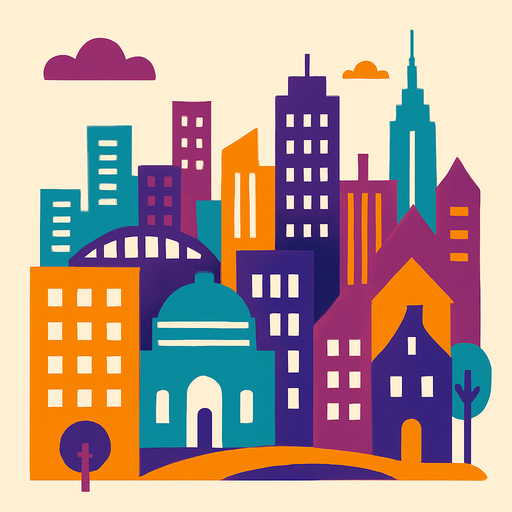 City.
In-Game asset.  2d.  High contrast.  No shadows