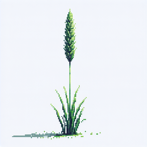 pixelart of a single tall grass stem.
2d sprite, white background