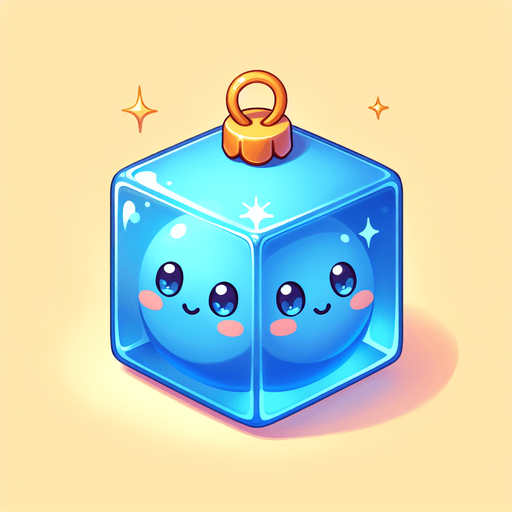 Perfectly square blue Christmas decoration. Cartoon. Cute art style