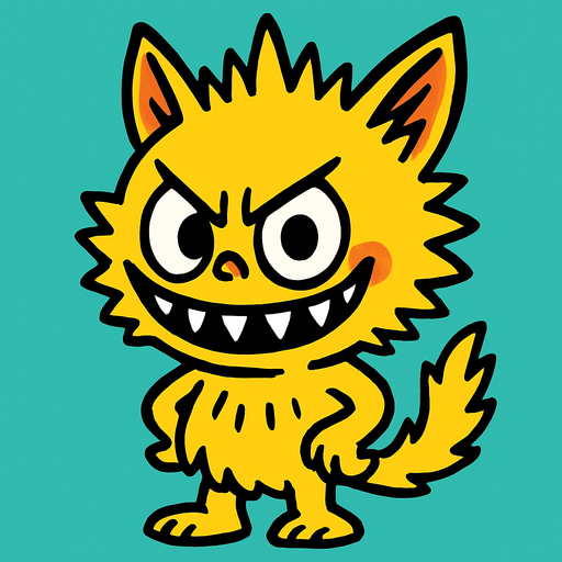 Yellow Labubu.
In-Game asset.  2d.  High contrast.  No shadows