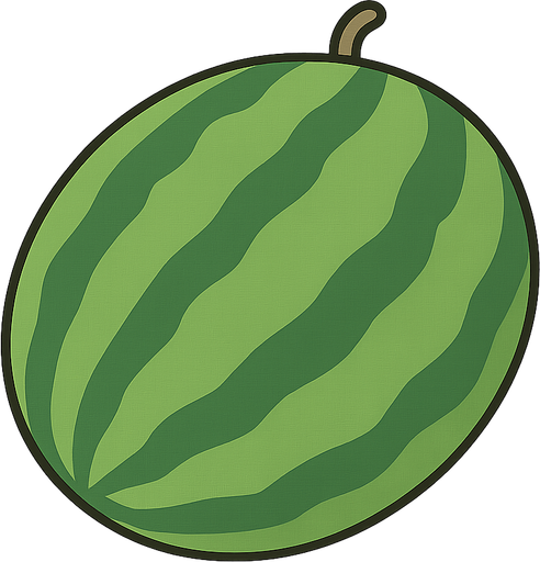 water melon. not realistic
. No background. Transparent background. Blank background. No shadows. 2d. In-Game asset. flat