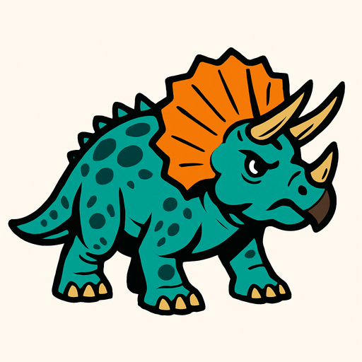 Triceratops.
In-Game asset.  2d.  High contrast.  No shadows
