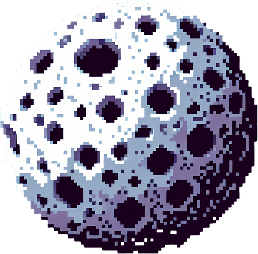 pixelart. asteroid with craters. subtle shading..
Single Game Texture. In-Game asset. 2d. Blank background. High contrast. No shadows.