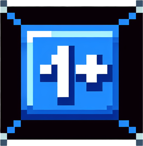 blue text saying "+1". pixelated. 8 bit..
Single Game Texture. In-Game asset. 2d. Blank background. High contrast. No shadows.
