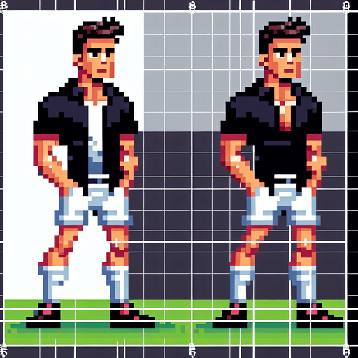david beckham cartoon face. 8-bit. Single Game Texture. In-Game asset. 2d. Blank background. High contrast. No shadows.