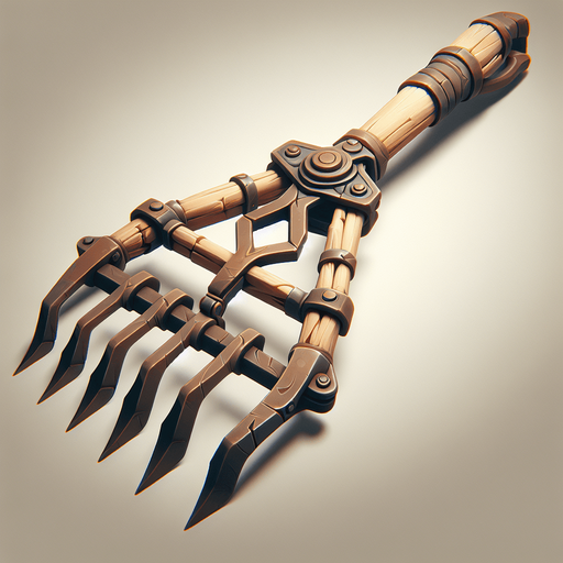 Harvesting tool.
Single Game Texture.  In-Game asset.  2d.  Blank background.  High contrast.  No shadows