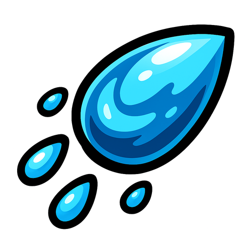 water bullet.
In-Game asset.  2d.  High contrast.  No shadows