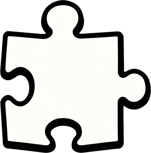 While puzzle piece.
In-Game asset.  2d.  High contrast.  No shadows