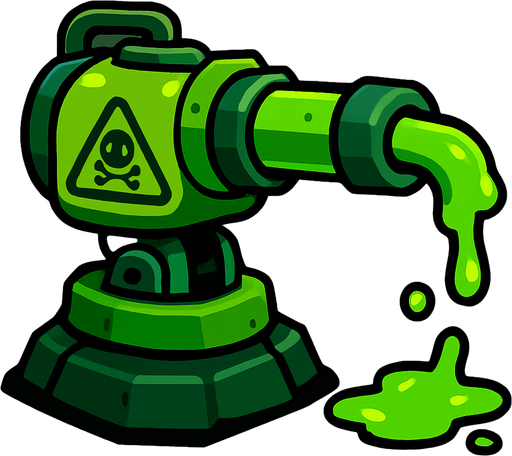 Acid turret.
In-Game asset.  2d.  High contrast.  No shadows
