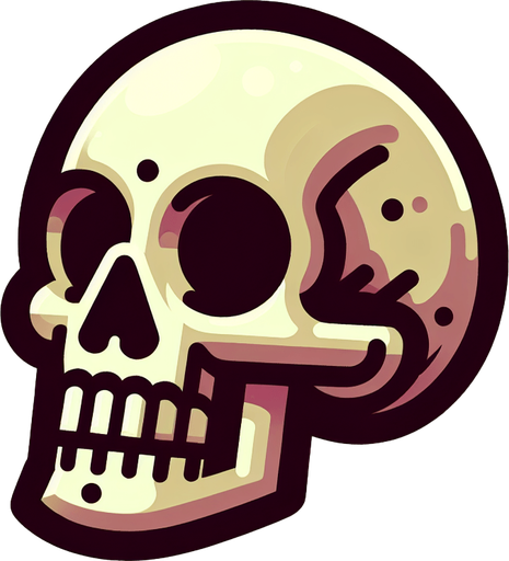 skull. clipart. cartoon. Blank background. High contrast. No shadows..