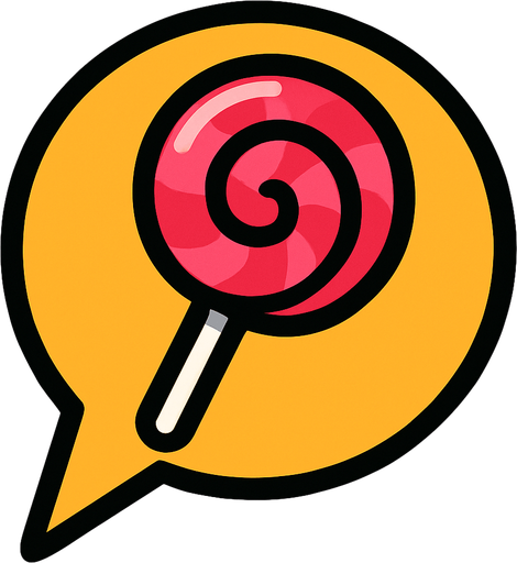Bulle de sucette.
In-Game asset.  2d.  High contrast.  No shadows