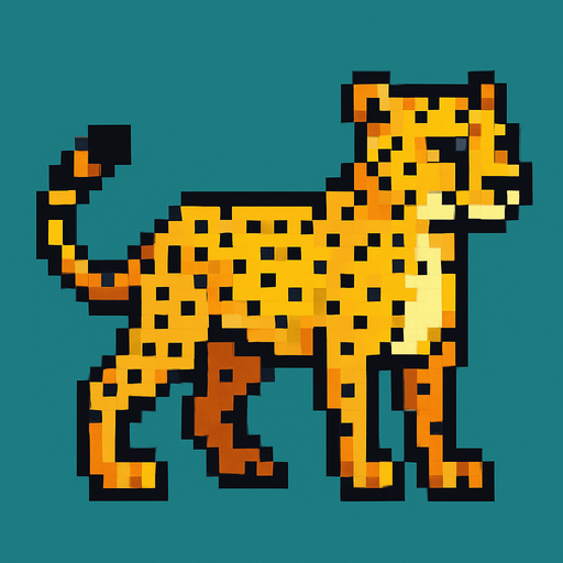 Pixel Cheetah.
In-Game asset.  2d.  High contrast.  No shadows