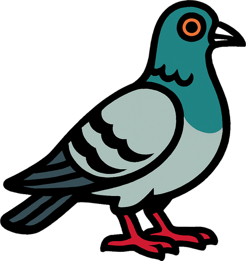 Pidgeon.
In-Game asset.  2d.  High contrast.  No shadows