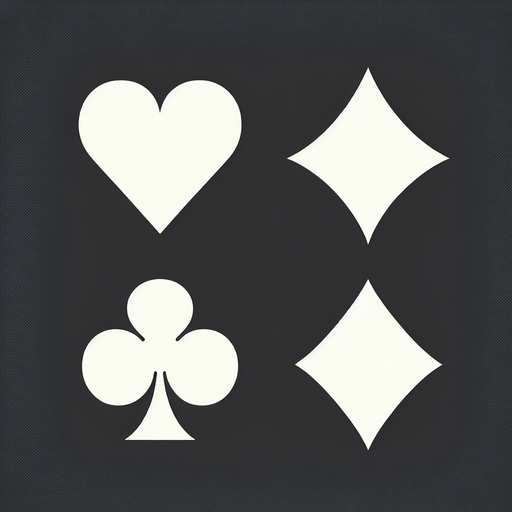 Heart, spade, club, diamond. No background. No shade. Single Game Texture. In-Game asset. 2d. Blank background. High contrast. No shadows..
Single Game Texture. In-Game asset. 2d. Blank background. High contrast. No shadows.