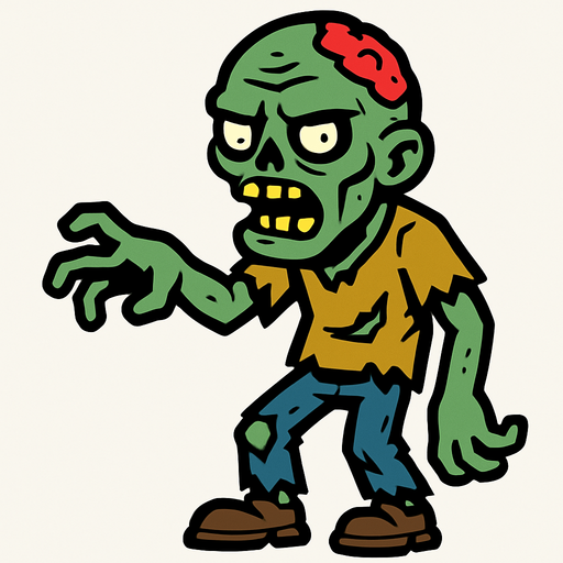 Zombie.
In-Game asset.  2d.  High contrast.  No shadows