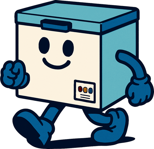 yürüyen derin dondurucu.
In-Game asset.  2d.  High contrast.  No shadows