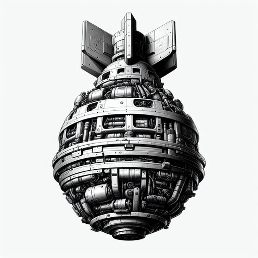 A nuke (no background).
Single Game Texture.  In-Game asset.  2d.  Blank background.  High contrast.  No shadows