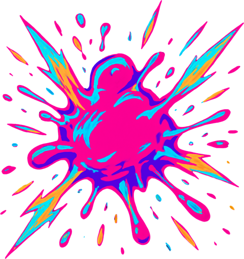 Gum asset to use it as effect of explosion gumbomb. cyberpunk + abstract style .
In-Game asset.  2d.  High contrast.  No shadows