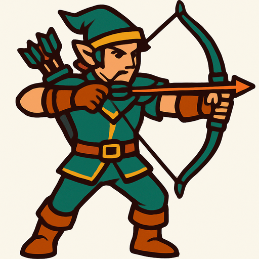 Archer.
In-Game asset.  2d.  High contrast.  No shadows