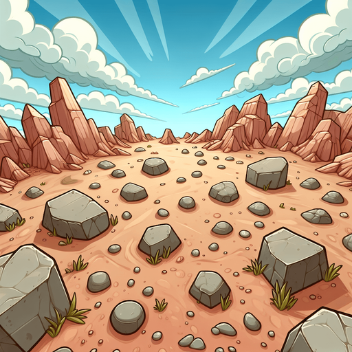 hafif taşlı zemin. üstten görünüm. cartoon