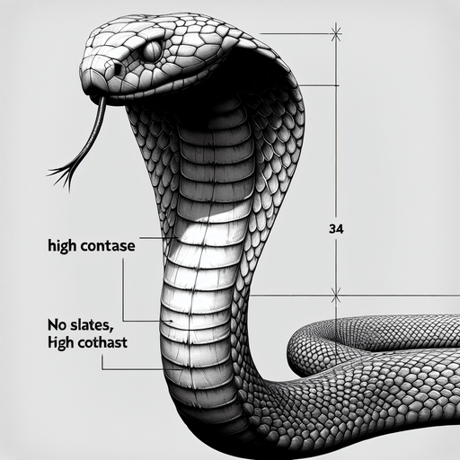 king cobra.
Single Game Texture. In-Game asset. 2d. Blank background. High contrast. No shadows.