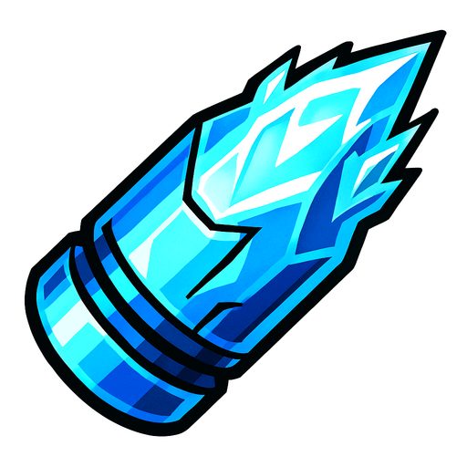 Bala de hielo futurista.
In-Game asset.  2d.  High contrast.  No shadows