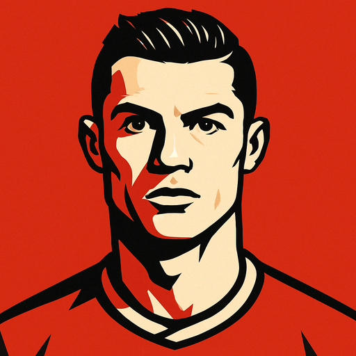 Has a una persona igual a Cristiano Ronaldo.
In-Game asset.  2d.  High contrast.  No shadows