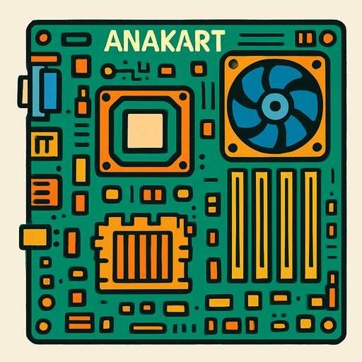 ANAKART Bilgisayar Parçası.
In-Game asset.  2d.  High contrast.  No shadows