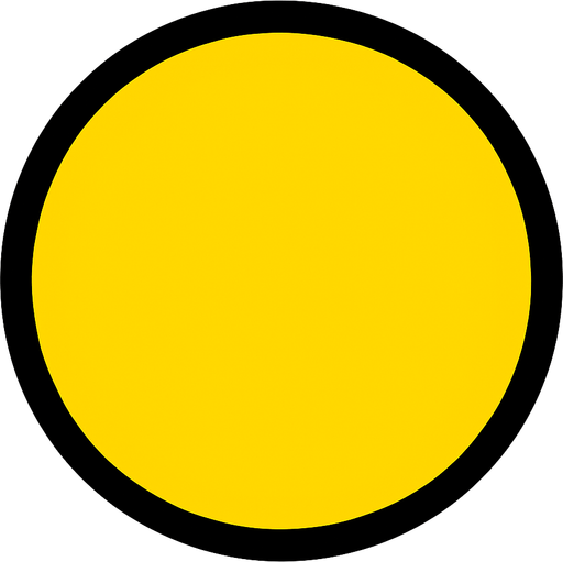 yellow circle button.
In-Game asset.  2d.  High contrast.  No shadows