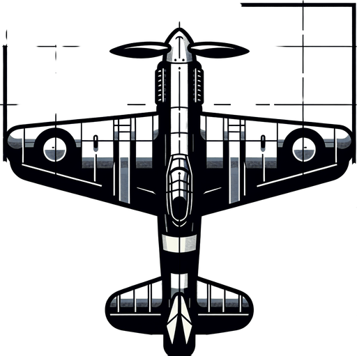 2d view of a fighter plane top view.
Single Game Texture. In-Game asset. 2d. Blank background. High contrast. No shadows.