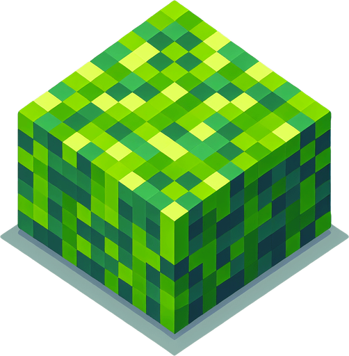 top view of a Minecraft grass block.
Single Game Texture.  In-Game asset.  2d.  Blank background.  High contrast.  No shadows