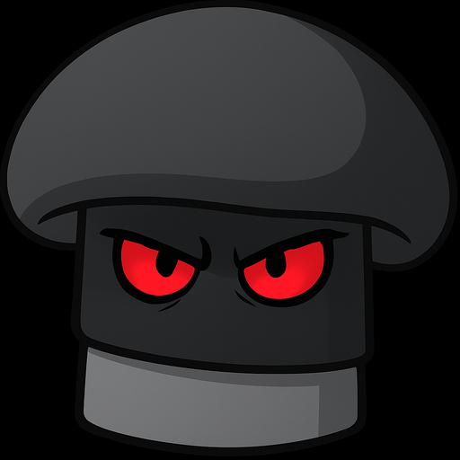 petaseta de pvz en negro y gris con ojos rojos