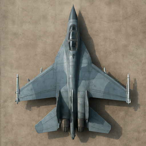 Un avión militar realista visto desde arriba