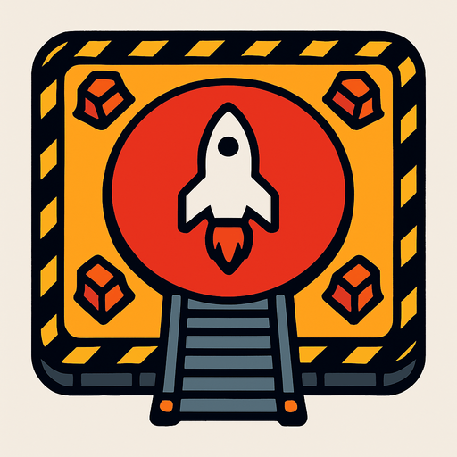 rocket landing platform.
In-Game asset.  2d.  High contrast.  No shadows