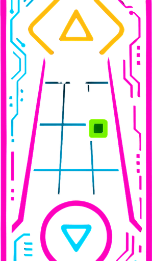 Cyberpunk style single lane for music rhythm game.
In-Game asset.  2d.  High contrast.  No shadows