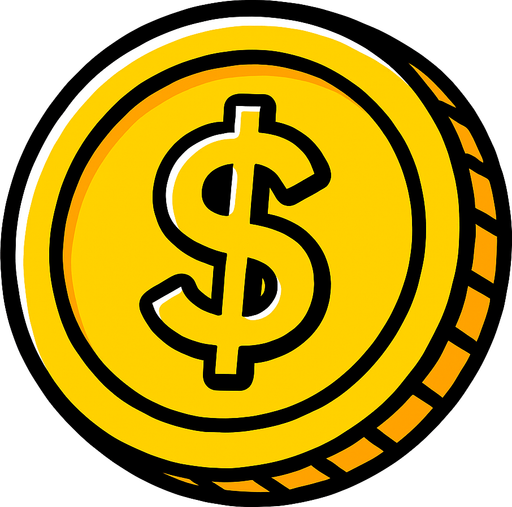 Coin.
In-Game asset.  2d.  High contrast.  No shadows